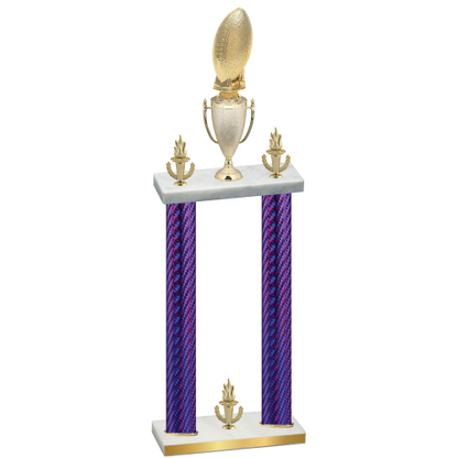 Double Purple Carbon Fiber Victory Football Trophy