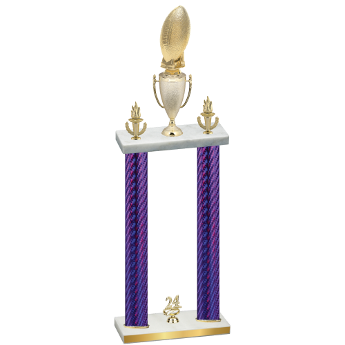 Double Purple Carbon Fiber Year Football Trophy