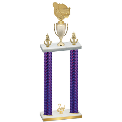 Double Purple Carbon Fiber Second Place Tennis Trophy