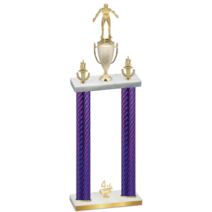 Double Purple Carbon Fiber Fourth Place Wrestling Trophy