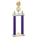 Double Purple Carbon Fiber Fourth Place Volleyball Trophy