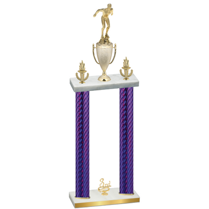 Double Purple Carbon Fiber Third Place Swimming Trophy