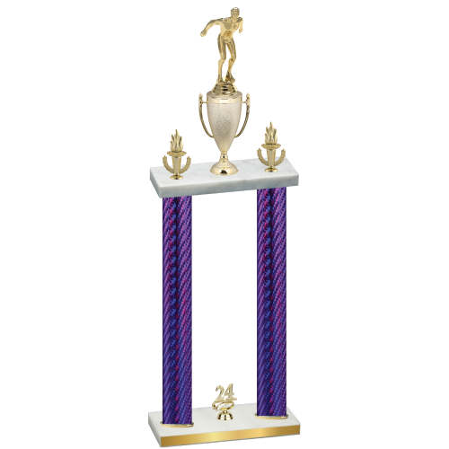 Double Purple Carbon Fiber Year Swimming Trophy