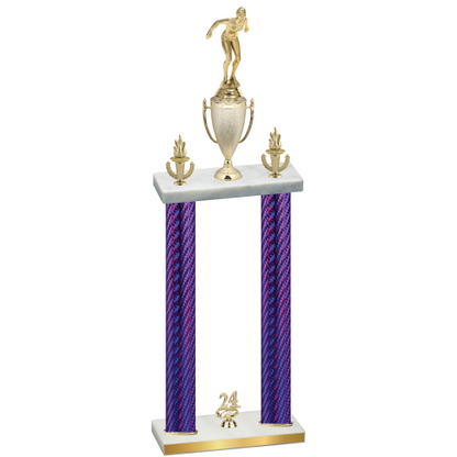 Double Purple Carbon Fiber Year Tennis Trophy