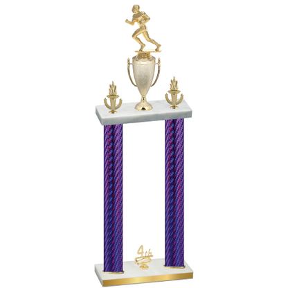 Double Purple Carbon Fiber Fourth Place Football Trophy