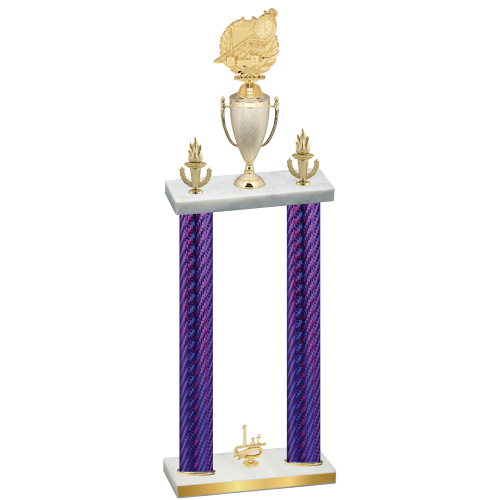 Double Purple Carbon Fiber First Place Swimming Trophy