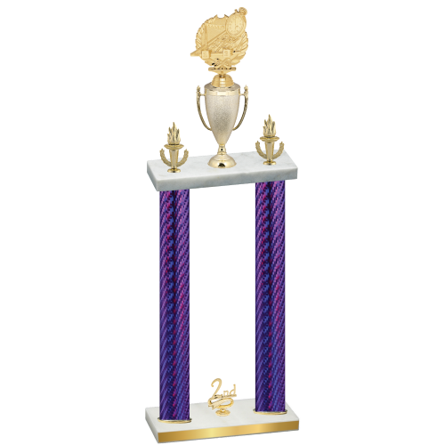 Double Purple Carbon Fiber Second Place Swimming Trophy