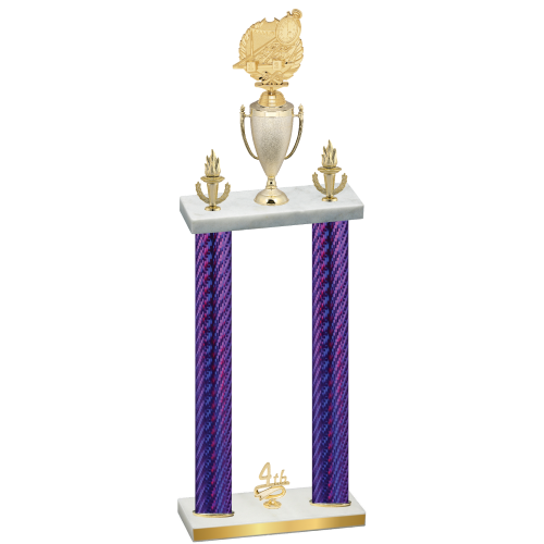 Double Purple Carbon Fiber Fourth Place Swimming Trophy