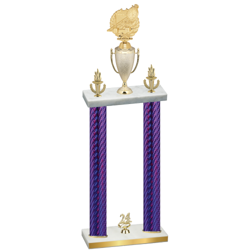 Double Purple Carbon Fiber Year Swimming Trophy