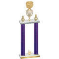 Double Purple Carbon Fiber Fourth Place Cheerleading Trophy