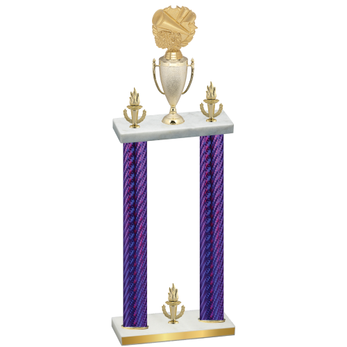 Double Purple Carbon Fiber Victory Cheerleading Trophy