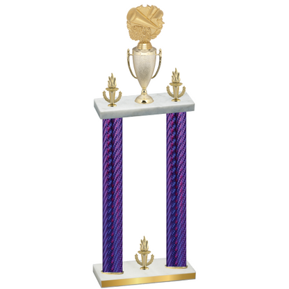 Double Purple Carbon Fiber Victory Cheerleading Trophy