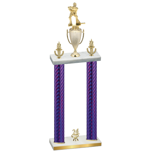 Double Purple Carbon Fiber Year Hockey Trophy