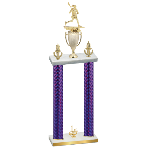 Double Purple Carbon Fiber First Place Lacrosse Trophy