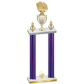 Double Purple Carbon Fiber First Place Basketball Trophy