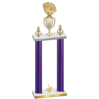 Double Purple Carbon Fiber First Place Basketball Trophy