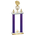 Double Purple Carbon Fiber Third Place Basketball Trophy