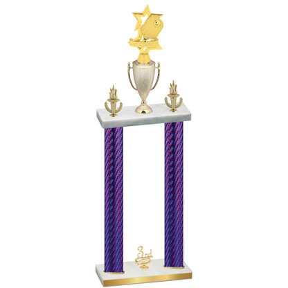 Double Purple Carbon Fiber Third Place Pickleball Trophy