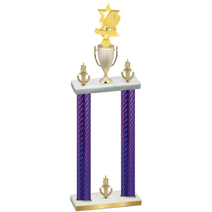 Double Purple Carbon Fiber Victory Pickleball Trophy