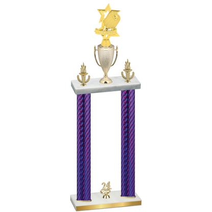 Double Purple Carbon Fiber Year Pickleball Trophy
