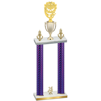 Double Purple Carbon Fiber Year Pickleball Trophy