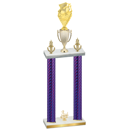 Double Purple Carbon Fiber Third Place Pickleball Trophy
