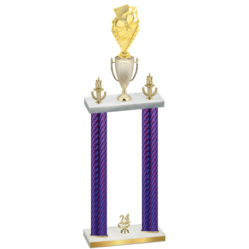 Double Purple Carbon Fiber Year Pickleball Trophy