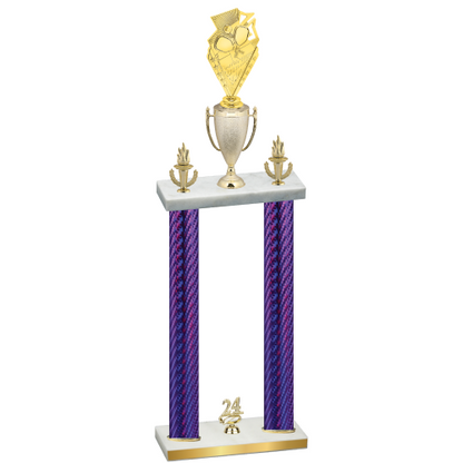 Double Purple Carbon Fiber Year Pickleball Trophy