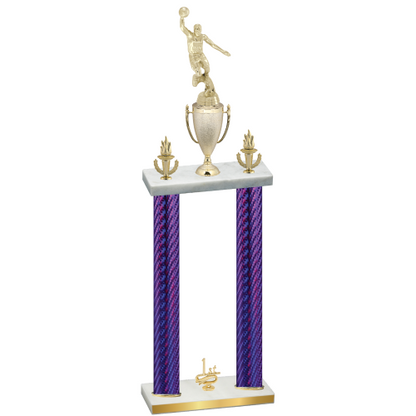 Double Purple Carbon Fiber First Place Basketball Trophy