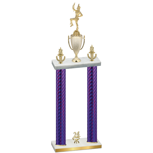 Double Purple Carbon Fiber Year Majorette Trophy