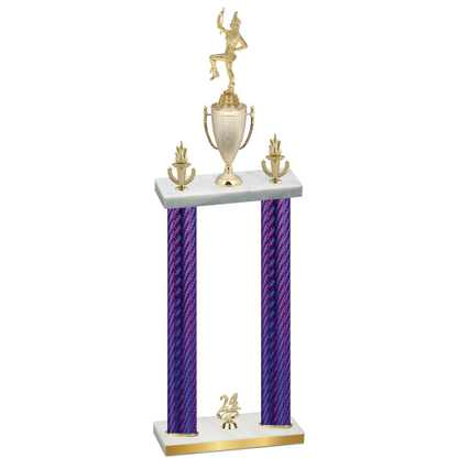 Double Purple Carbon Fiber Year Majorette Trophy
