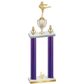 Double Purple Carbon Fiber Third Place Karate Trophy
