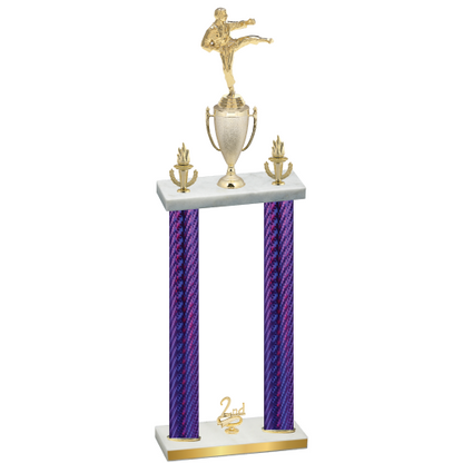 Double Purple Carbon Fiber Second Place Karate Trophy