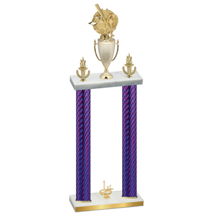 Double Purple Carbon Fiber First Place Baseball Trophy