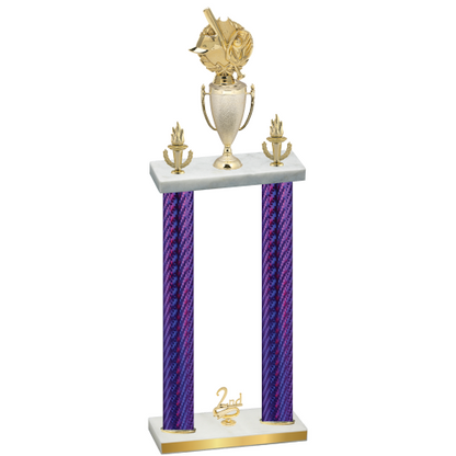 Double Purple Carbon Fiber Second Place Baseball Trophy