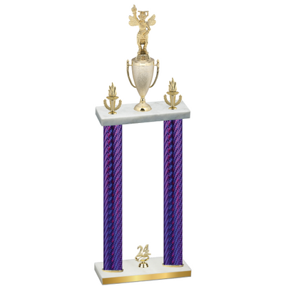 Double Purple Carbon Fiber Year Academics Trophy