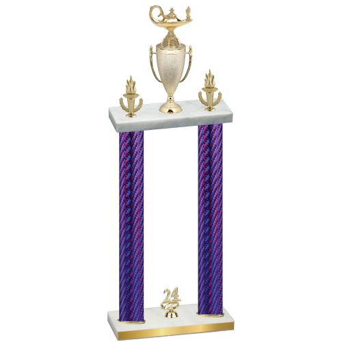 Double Purple Carbon Fiber Year Academics Trophy