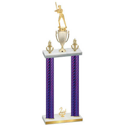 Double Purple Carbon Fiber Second Place Softball Trophy