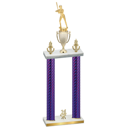 Double Purple Carbon Fiber Year Softball Trophy
