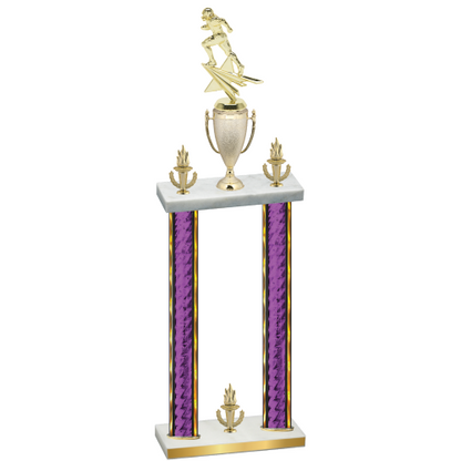 Double Purple Glacier Victory Football Trophy