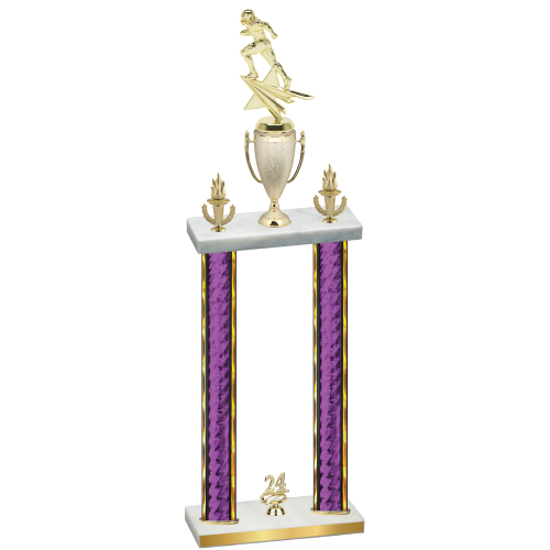Double Purple Glacier Year Football Trophy