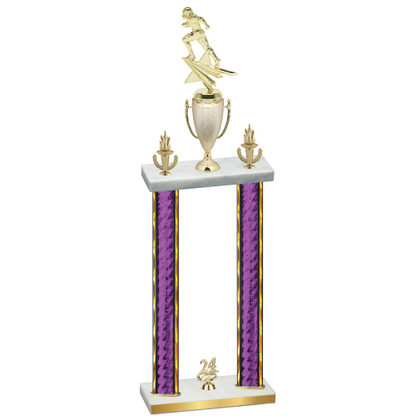 Double Purple Glacier Year Football Trophy