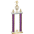 Double Purple Glacier First Place Soccer Trophy