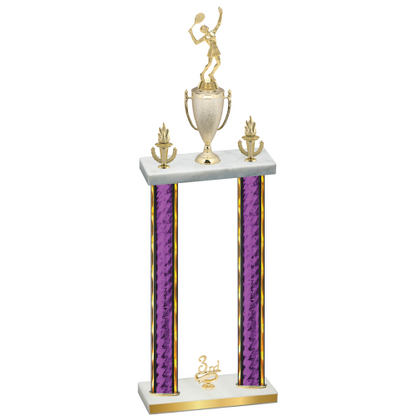 Double Purple Glacier Third Place Tennis Trophy