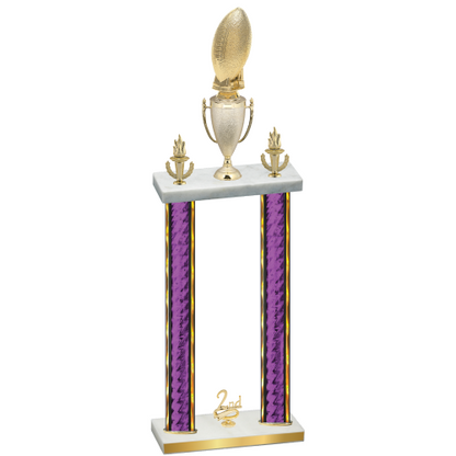 Double Purple Glacier Second Place Football Trophy