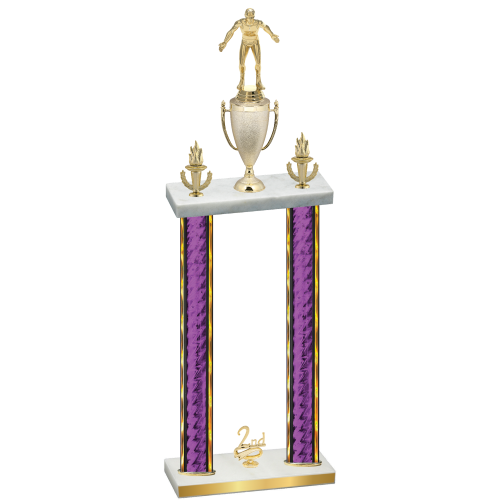 Double Purple Glacier Second Place Wrestling Trophy