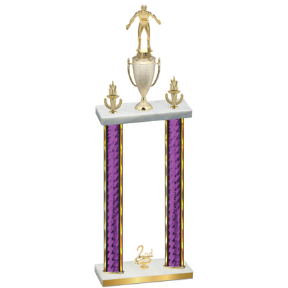 Double Purple Glacier Second Place Wrestling Trophy