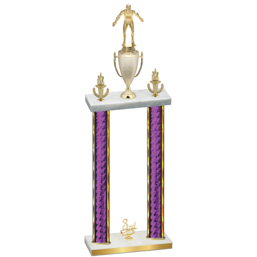Double Purple Glacier Third Place Wrestling Trophy
