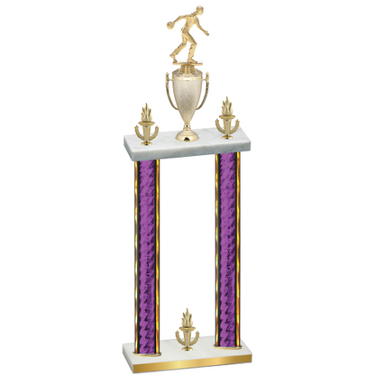 Double Purple Glacier Victory Bowling Trophy