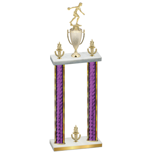 Double Purple Glacier Victory Bowling Trophy